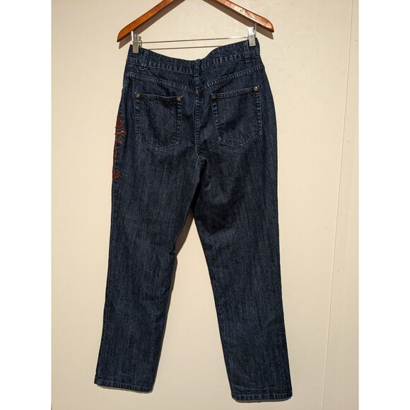 Christopher & Banks Embroidered Women's Classic Fit Blue Jeans sz 8 Exc - Picture 4 of 5